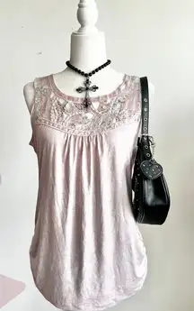 Pink Sequin Tank Top, Y2K,‎ Bimbo, 2000s, Bratz, Coquette, Maximalist, Large