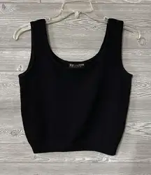 ST. JOHN Basics Black‎ Knit Sweater Top Tank Size Medium M