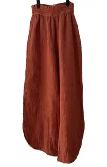 Marine Layer Brown Cotton Gauze Wide Leg Pants Size Extra Small