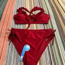 NWT CUPSHE Raspberry 2 pc bikini