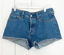 Levi's Size 27 Blue Button Fly Cutoff Denim 501 Jean Shorts