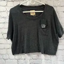 Chaser  NWT Cropped Boxy Pocket Tee Dark Gray Women’s Small