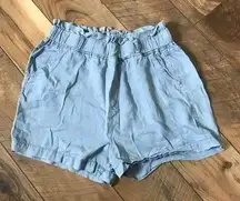 🛍 4/$20 Sale Thread & Supply Blue Lyocell Paperbag Shorts Size L