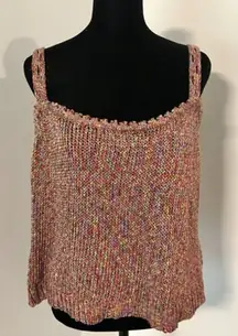 ST JOHN SPORT 2006 Light Paprika Multi Cotton Viscose Chunky Knit Tank Top Large