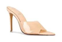 Black Suede Studio Bella High Heels Mule in Blush 8 Womens Pointy Mules