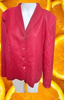 Pendleton Red Virgin Wool Blazer Professional Office Career Jacket Size‎ 14