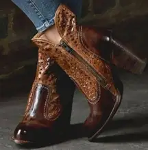 BED|STU BED STU SHOES IRMA GRAPHITO RUSTIC BOOTS HIGH STACKED HEEL LEATHER UPPER