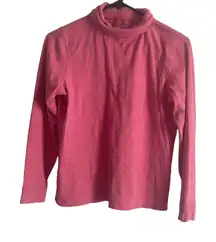 L.L. Bean Size Small Pink Cotton Minimalist Turtle‎ Neck Sweater