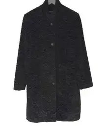 Valerie Stevens Womens Dress Coat 3/4 Sleeve Classic Black Medium