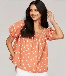 Roller Rabbit Polka Dot Puff Sleeve‎ Denida Blouse