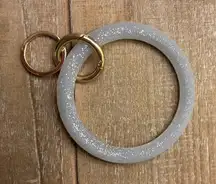 Gray Glitter Keychain Bracelet