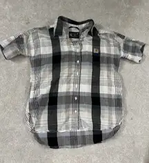 Carhartt Shirt Womens‎ Plaid Button Up Short Sleeve Size Small Twill Loose Fits