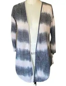 Long Blue Tie Dye Thin Cardigan Sweater Top by HAPPENING IN THE PRESENT ~ XS