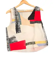 Babaton Aritzia Abstract Print Sleeveless Blouse Size Small