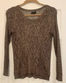 Jeans by Buffalo Brown & Gold Long Sleeve Knit Sweater.                   2838-E