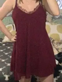 Burdundy Flowy Summer Dress Medium