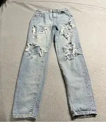 ⭐️ BDG Urban Outfitters High Rise Distressed Ripped Mom Jeans Size 26 EUC