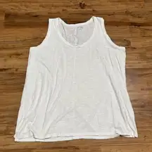 Wonderly Women's Solid Raw Edge Tank Top Ladies 1X Core Knits White Light Weight