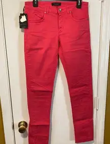 Twin Set women's size 27 raspberry red heart bottom jegging like jeans 29x31