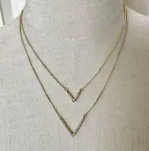 Victoria Secret double V rhinestone pendant necklace