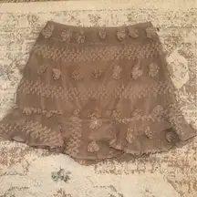 🌼 &merci tan/brown floral mini skirt