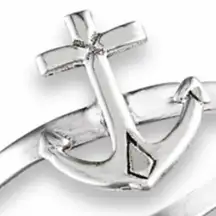 Sterling Silver Anchor Ring Jewelry SilverSize 7