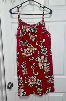 Hilo Hattie Hawaiian Mini Dress Size Medium Floral Tropical Cotton Shift Y2K