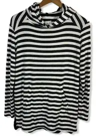 Lou & grey  charcoal stripe soft plush hoodie XXS