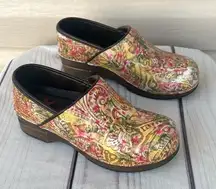 Dansko XP Professional Clogs Floral Multicolor Shoes Women's EU 39 Comfort Nurse