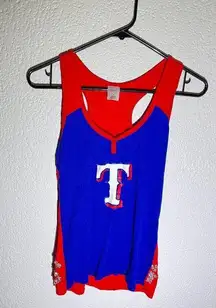 Texas Rangers Women's Racerback Tank Top Rhinestone Bling Detail MLB Officia