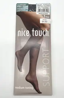 Nice Touch Womens Hosiery Size CD Black Knee Highs Sheer Vintage Y2K Deadstock