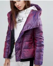 Nwot Nike Sportwear Down Filled Puffer Jacket in Metallic Purple Size Small