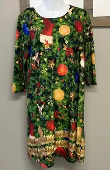 Dress Works Casual Christmas Tree with Ornaments Dress- Small