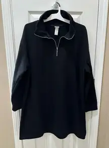 H&M sweatshirt dress size Large black 1/4 zip