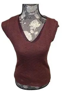 DKNY JEANS Rust Color V Neck Blouse size petite