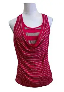 Splendid Pink and Gray Striped Layered  Sleeveless Preppy Tank Top Size S