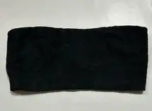 Lovers + Friends Black Lace Strapless Bustier Crop Top