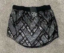 Chaser Black and Silver Sequin Skirt