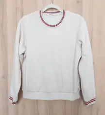 Marine Layer Womens Sweatshirt Size L Cream Crewneck Cozy Preppy Minimalist