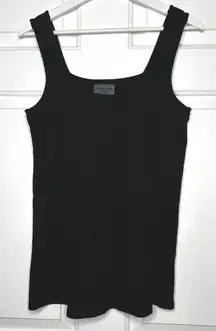 Michael Stars Black Tank Top Square Neck One Size Fits All Knit Sleeveless‎