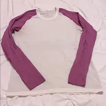 Lululemon Purple and White Swiftly Tech Long Sleeve