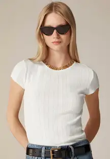 J.Crew | Pointelle short-sleeve T-shirt in Ivory | Sz XXL