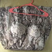 Womens Super Sexy Sparkly Snake Skin Print Stretchy Soft Comfy Rose Gold Small