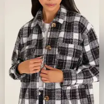 NWT Z Supply Plaid Tucker Jacket Black & White size S Winter Casual Cozy