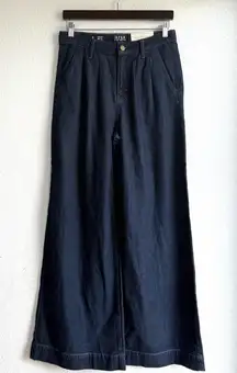 NWT A.N.A. Womens Jeans Denim Dark Blue Wide Leg High Rise Slant Pockets Size 8