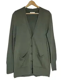 Hollister Olive Green Knit Cardigan Sweater‎ Pockets Casual Comfy Womens Medium