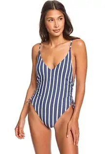 New. Roxy stripe v-neck swimsuit. XS. Retails $89