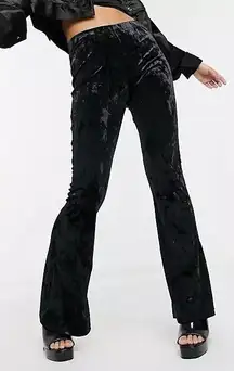 Black Velvet Flare Pants