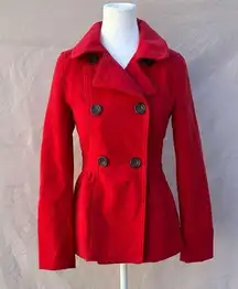 Size 2 h&m divided red peacoat