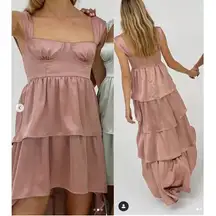 WEWOREWHAT Corset High Low Maxi Dress in Canvas Size US 4